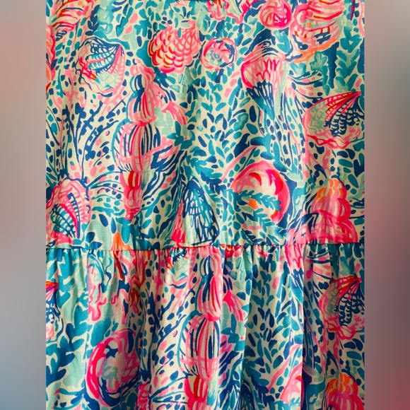 Lilly Pulitzer Treasure Trove Jodee Short Sleeve Tiered Twirl Dress - Picture 7 of 8